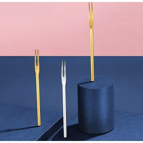 304 Stainless Steel 1pc Stainless Steel West Tableware Fruit Fork Sign Small Fork Cake Dessert Fruit Fork Kitchen Accessory