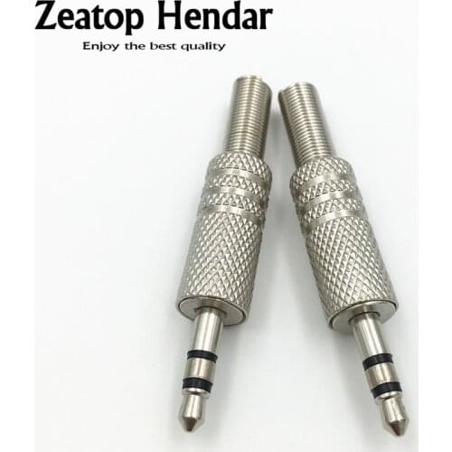10Pcs 3.5mm 3 Pole Male Audio Plug Welding Head Stereo Dual Headphone Jack with Spring Connetor