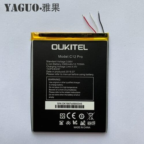 100% Original Oukitel C12 Pro Battery High Capacity 3300mAh Battery Backup Replacement for Oukitel C12Pro Smart Phone
