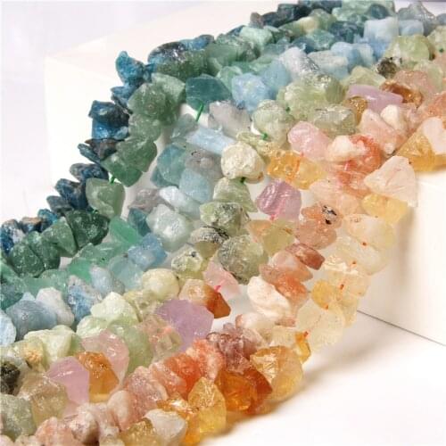 15.5" Raw Rock Prehnites Stone Beads 10*13 mm Natural Apatite Aventurine Strand Beaded For DIY Making Jewelry Findings Accessory