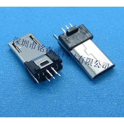 20pcs MICRO USB 5P Male plug V8 splint Male with unilateral ground wire Mike Andrews V8 mobile phone tail plug