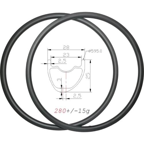27.5er 280g SUPERLIGHT MTB XC Asymmetry 28mm Tubeless Disc Carbon Rims 25mm deep SL Cross Country Mountain Bicycle Carbon Wheels