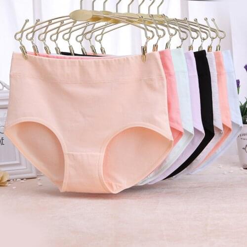 3Pcs/set Cotton Women Underwear Plus Size Panties Girl Briefs Sexy Lingeries Cute Briefs Cotton Shorts Underpants Solid Panty
