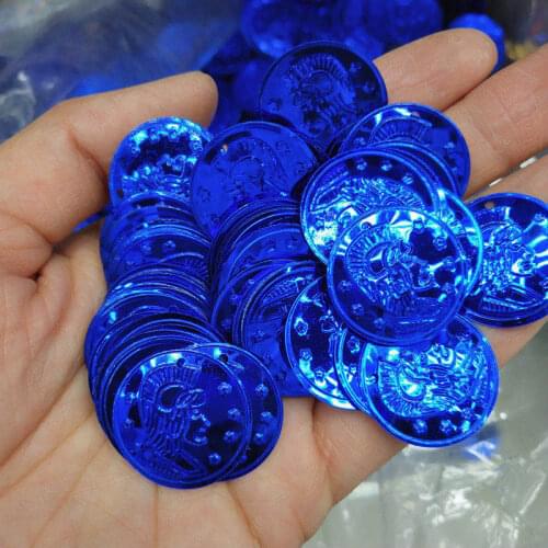 300pcs/lot 22mm Coin Sequin Pendant PVC Paillettes Sewing Crafts Accessory General Head Portraits Belly Dance Scarf Blue Coins