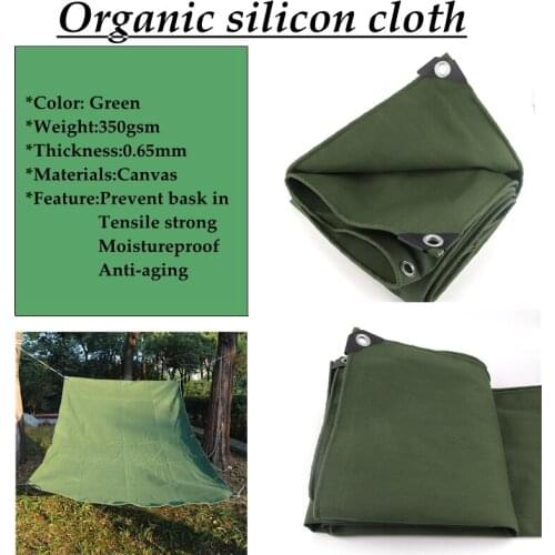 350GSM Green Organic Silicon Cloth Garden Courtyard Truck Car Canvas Balcony Cover Truck Waterproof Sunshade Cloth