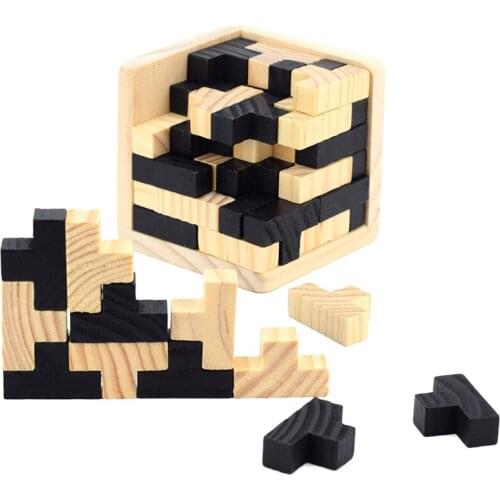 Anti-stress 3D Puzzle Luban Interlocking Wooden Toys Early Educational Toys Wood Puzzles For Adults Kids Stress Relief Toy
