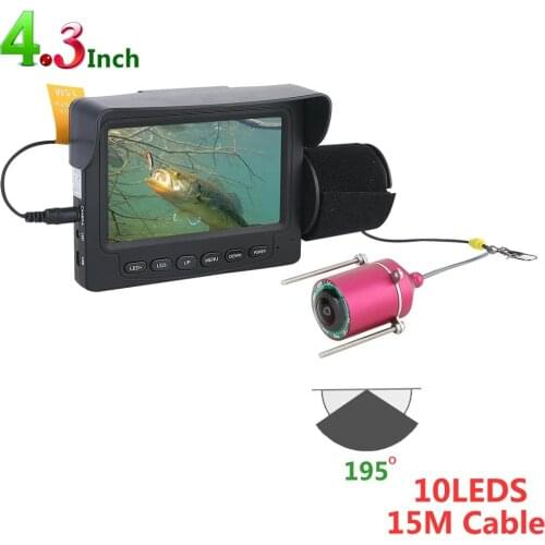 4.3 inch Monitor HD 1200TVL 10PCS LED Night Vision 195 Degrees Underwater Fishing Camera Kit Fish Finder Fishing Camera