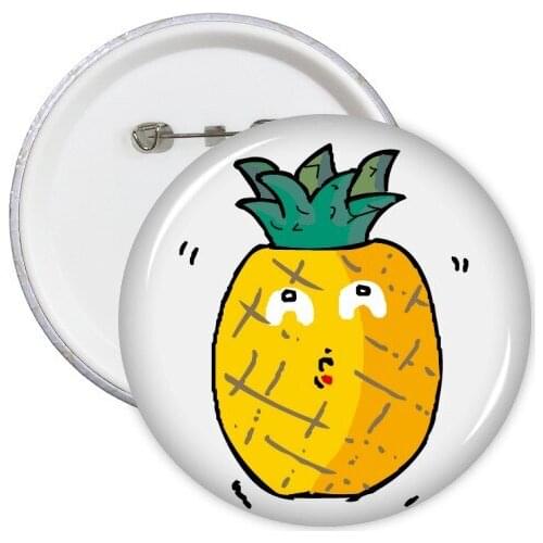 Pineapples Child Graffiti Fruit Happy Round Pins Badge Button Clothing Decoration Gift 5pcs