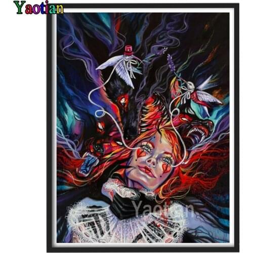 5D DIY Diamond Painting Fantasy forest girl and mouse Diamond Mosaic Cross Stitch Kits Square Round Diamond Art Home Decor