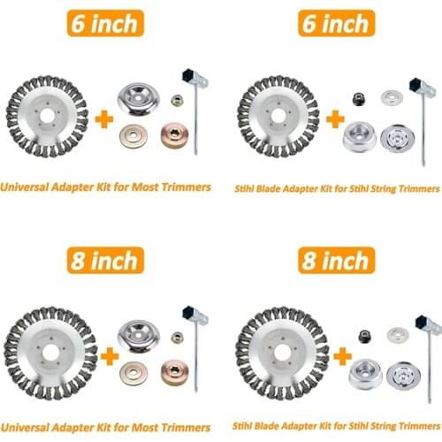 6Pcs Steel Trimmer Head Brush Cutter Replacement Kit for String Trimmers Rust Removal Weed Grass Eater Head
