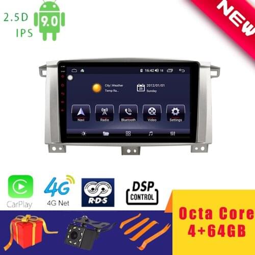 9" Android 10.0 Car Multimedia Player Stereo for Toyota Land cruiser 100 LC100 2005~2008 Unit Octa Core DSP 2.5D+IPS 4G Carplay