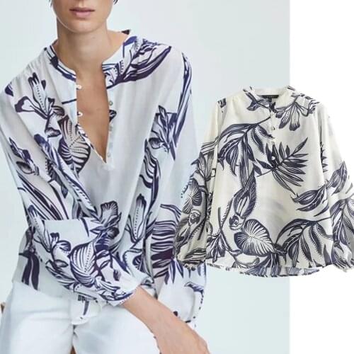 Jenny&Dave Blouse Women Indie Folk Blusas Mujer De Moda 2021 Shirt England High Street Vintage Printing Loose Casual Autumn Tops