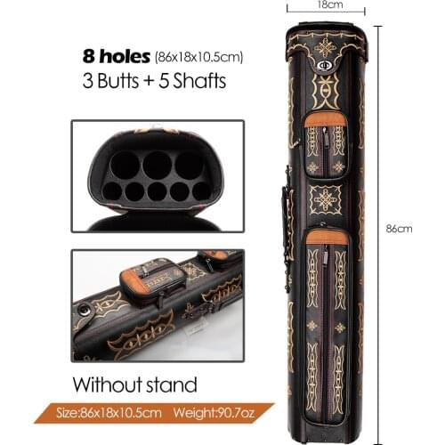 Billiard Pool Cue Case Pool Stick Portable Carrying Case 6 Holes( 2 Butt & 4 Shafts) 8 Holes (3 Butt & 5 Shafts) Embroidery Bag
