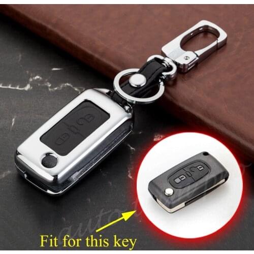 2 Buttons Metal Key Fob Case Bag Holder Fit For Citroen C2 C3 C4 C5 C6 C8 Xsara Picasso Quatre C-Triomphe Accessories