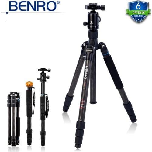 DHL GOPRO BENRO C2682TV2 carbon fiber tripod removable monopod Professional Tripod travel angel series kit wholesale