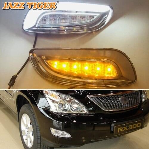 12V Daytime running lights For Lexus RX300 RX330 RX350 2003 - 2008 2009 Drl with turn signals LED for cars auto fog headlights