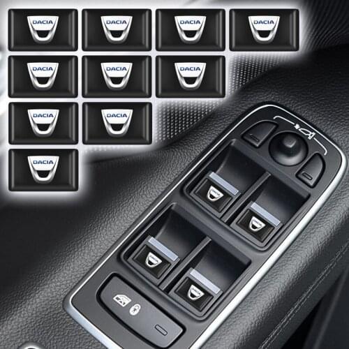 10pcs Epoxy 3D Car Sticker Flags Emblem Decal Decorating For Dacia Duster Logan MCV Sandero Stepway Dokker Lodgy Car Accessories
