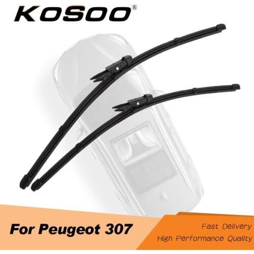 KOSOO For Peugeot 307 2000 2001 2002 2003 2004 2005 2006 2007 2008 2009 Fit Pinch Tab/J Hook Arms Auto Windscreen Wiper Blades