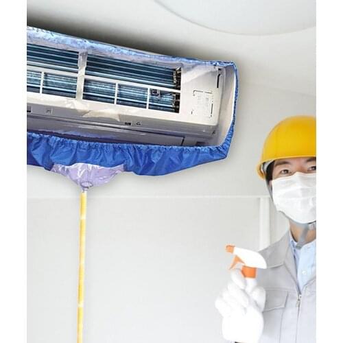 Air Conditioner Cleaning Cover with Water Pipe Waterproof Air Conditioner Below 1.5P Cleaning Dust Protection Cleaning Cover