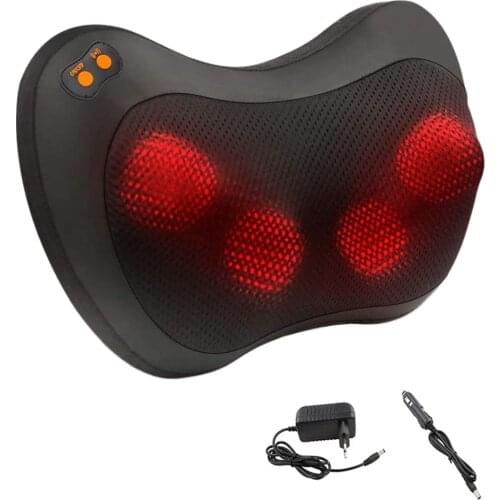 Back Neck Massager with Deep Tissue Kneading Muscle Electric Massage Pillow with Heat Shiatsu for Waist Shoulder Legs Foot