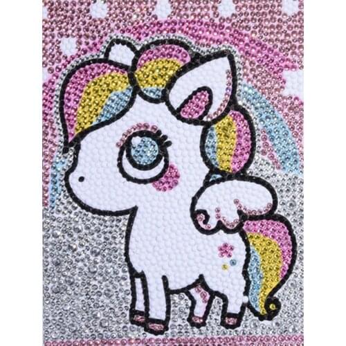 Full Crystal Diamond Painting Rainbow horse DIY 5D Special Childrens Full Diamond Cute Animal Diamond Painting With Frame