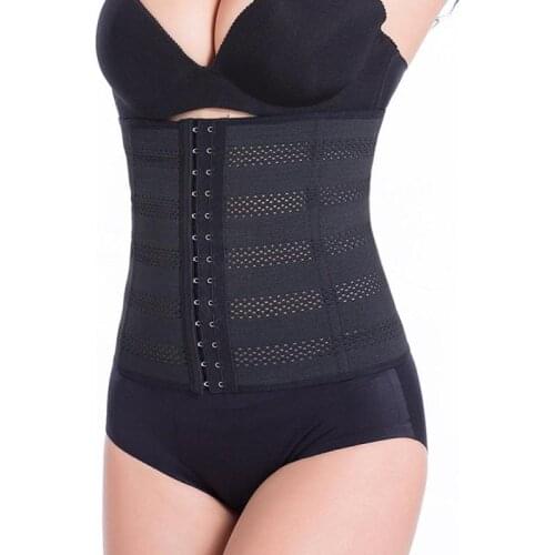 1PCS Waist Trainer Belt Corsets Steel Boned Body Shaper Women Postpartum Band Sexy Bustiers Corsage Modeling Strap Black Skin