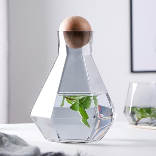 Reative Geometry Big Glass Cup Set Golden Rim Crystal Transparent Masonry Coffee Mug Wine cocktail Milk Tea Cup Drinkware
