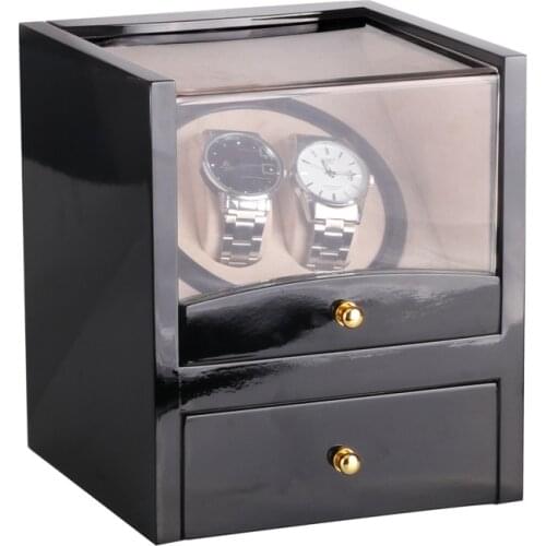 Luxury Electric Motor Box Glossy Piano Lacquer Wood Mechanical Watch Display Automatic Winding Collection Watch Box Gift