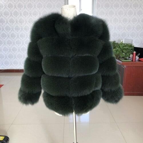 New brand winter true natural Fashion short fox fur coat jacket thick silver fox womens jacket fox fur coat