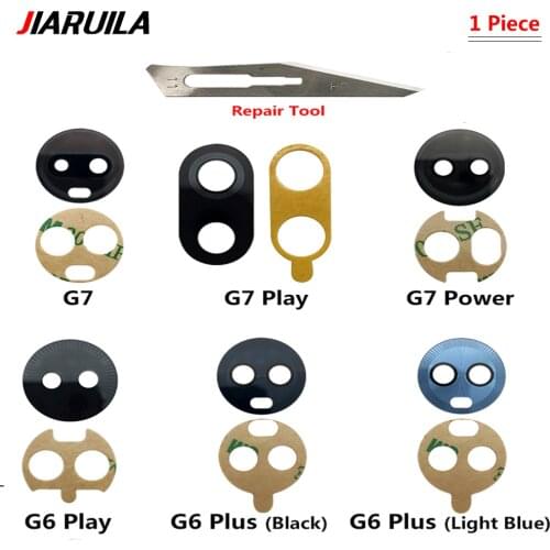 For Moto G5 G5S G6 G7 G8 Plus G6 G7 G8 Play G7 G8 Power Lite Rear Back Camera Glass Lens With Glue Adhesive Sticker