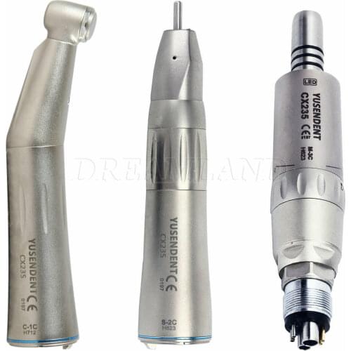 Dental 1:1 Fiber Optic LED Contra angle Straight Air motor 6H Handpiece FIT KAVO