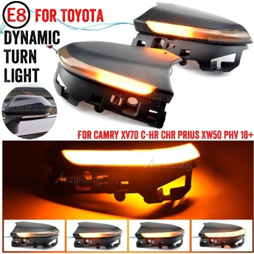 For Toyota Camry XV70 2018-2019 CHR C-HR AX10 Prius XW50 PHV LED DRL Dynamic Turn Signal Ground Light Side Rear Mirror Indicator