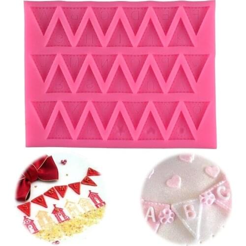 Triangular Shape Letter Flip Sugar Silicone Mold Special Symbol Cake Decoration Edge Mold Ultra-light Clay for Mold Wholesale