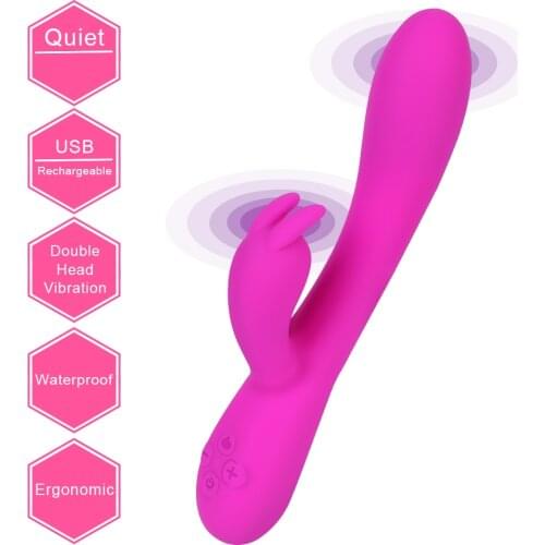 OLO 16 Speeds G Spot Nipple Massager Sex Toys for Women Clitoris Vagina Stimulation Dual Motors Dildo Heating Rabbit Vibrator
