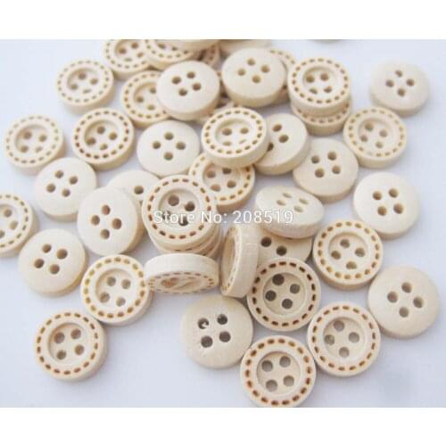 WBNSAN Circle Lines Brand Shirt buttons 100pcs/lot 4 holes engraved Wooden button sewing supplies