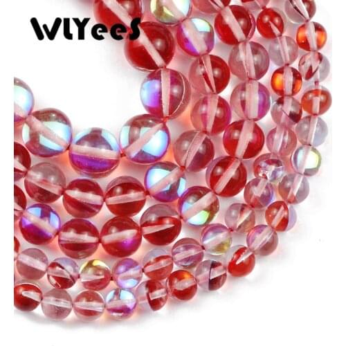 Natural Stone Beads Red Labradorite Synthetic Flash Stone Round loose Spacer beads for Jewelry making BRACELET Earring DIY 15