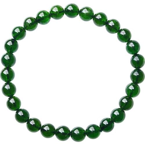 VANTJ High Quality Real Natural Chrome Diopside Gemstone Stretch Bracelet for Women Charm Crystal Party Gift Bead Bracelet