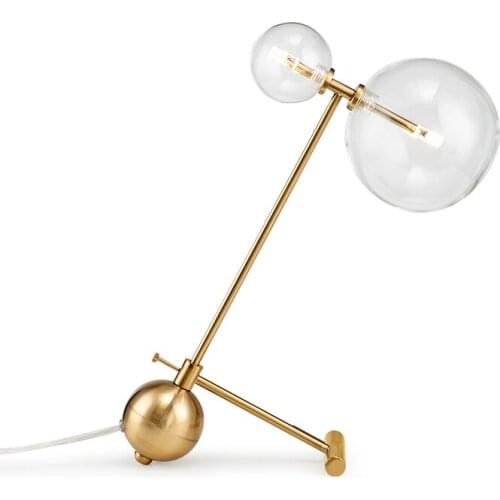 Gold Table Lights Clear Glass Bedside Light Modern G4 LED Table Lamp Desk Lamp Office Study Reading Indoor Lighting