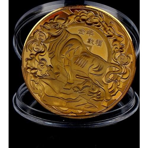 1Pc 2021 New Year Lucky Coin Twelve Zodiac Ox Commemorative Coins For Collection Gift