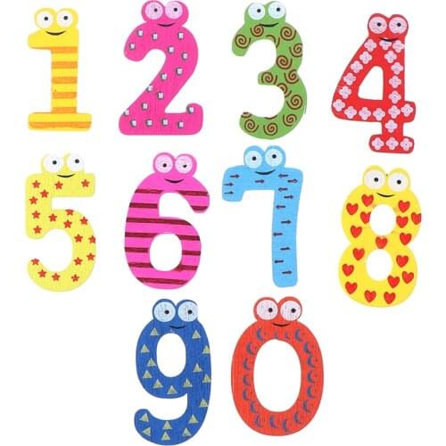 10 Pcs Magnet Education X Mas Gift Set 10 Number Wooden Fridge Magnet Cartoon Education Learn Cute Kid Baby Toy Gifts Hot Sale