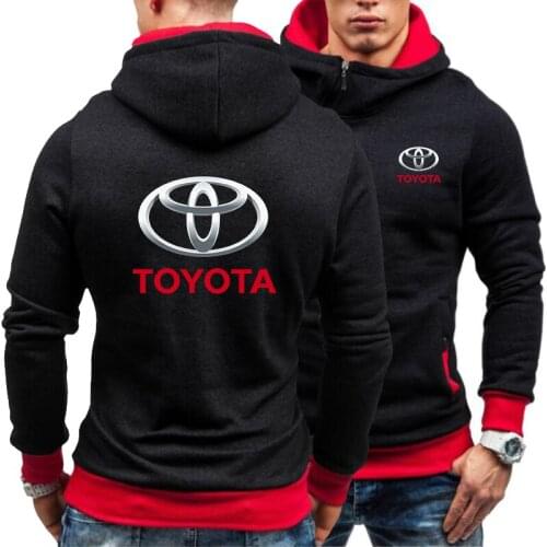 2021 New Mens HoodieToyota Car Logo Print Diagonal Zipper Sweatshirt Harajuku Casual Jacket Pullover Male Sportswear Man Hoody