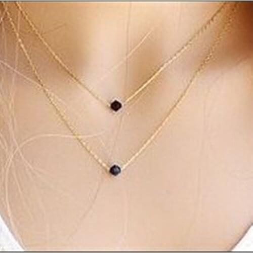 2020 vintage black gothic lolita Victorian crystal punk choker necklace multi-chain jewelry