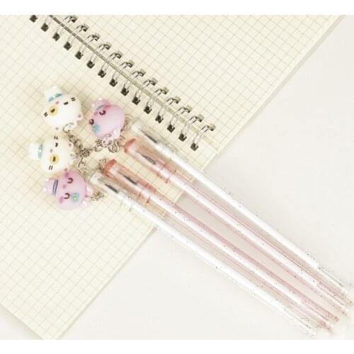 36 pcs/lot Creative Cat Pendant Gel Pen Cute 0.5mm black Ink Signature Pens Promotional Gift Stationery Office School Supplies