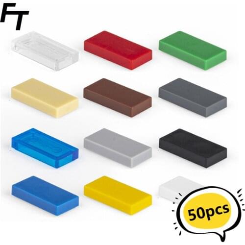 50pcs Small Particle 3069 Ceramic Tile 1x2 DIY Building Blocks Compatible with Creative Gift Building Moc Blocks Castle Toys