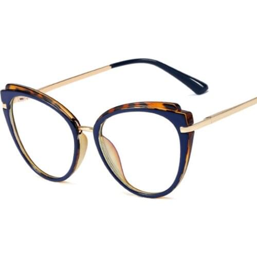 80069 TR90 Anti-blue Light Ladies Cat Eye Glasses Frame Spring Legs Men Women Optical Fashion Computer Eyeglasses