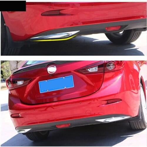 ACCESSORIES FIT FOR MAZDA 3 AXELA 2014 2015 2016 CHROME REAR BUMPER LOWER BOOT TRIM COVER GARNISH PROTECTOR SEDAN
