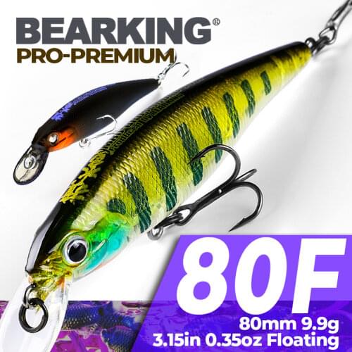 BEARKING PRO 80mm 9.9g professional quality fishing lures hard bait slim quality wobblers minnow Artificial Bait Tackle