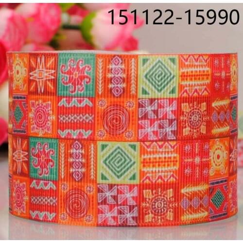 Free shipping 50yards 7/8 " 22 mm festive colorful pattern prints grosgrain ribbon tape