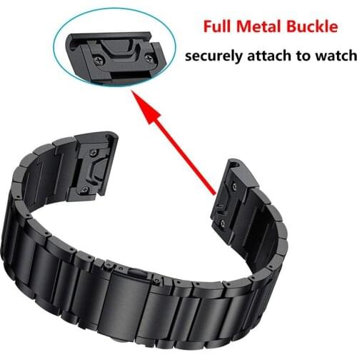 26mm quick fit release band for Garmin Fenix 6X 5X 3 3HR stainless steel Man bracelet strap for Fenix 5X PLUS easyfit wrist band