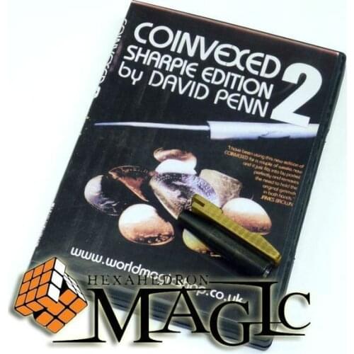 Coinvexed 2.0 Sharpie Edition (with gimmick and normal pen) by David Penn /close-up card magic trick / wholesale